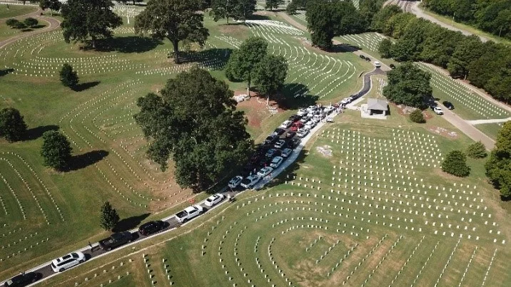 Chattanooga National Cemetery aerial shot