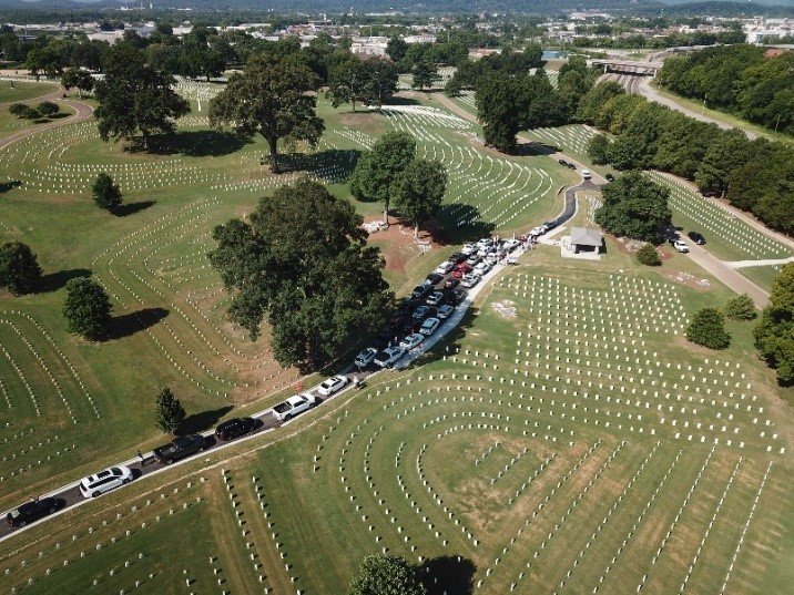 Chattanooga National Cemetery aerial shot