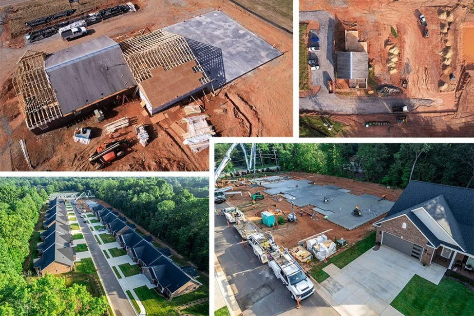 Drone Photo Collage of construction sites